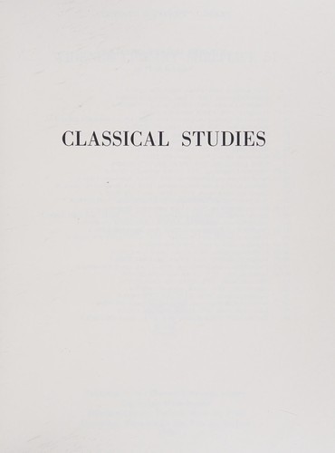 Cover for Classical studies