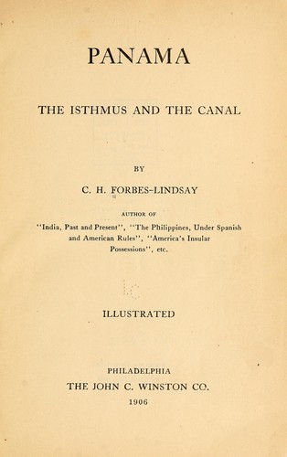 Cover for Panama, the isthmus and the canal
