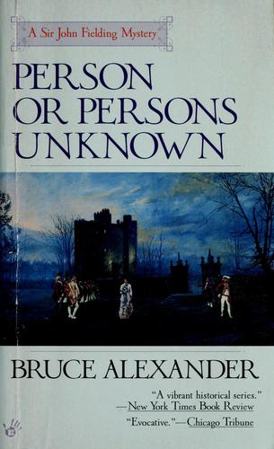 Cover for Person or Persons Unknown (Sir John Fielding #4)