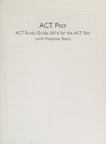 Cover for ACT Prep