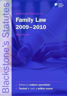 Cover for Blackstones Statutes On Family Law 20092010