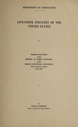Cover for Live-stock industry of the United States.