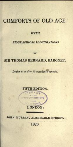 Cover for Comforts of old age