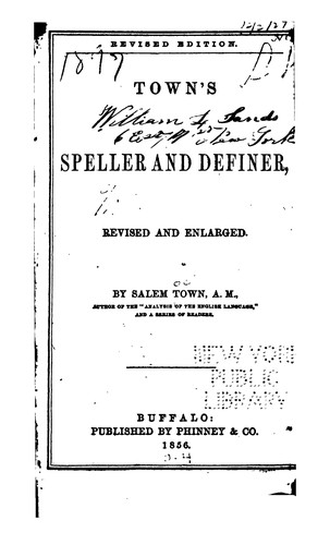Cover for Town's Speller and Definer, Rev. and Enl