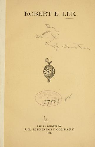 Cover for Robert E. Lee.