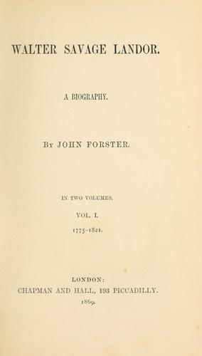 Cover for Walter Savage Landor