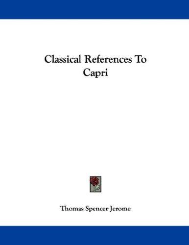 Cover for Classical References To Capri