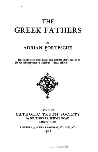 Cover for Greek Fathers