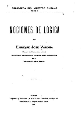 Cover for Nociones de lógica