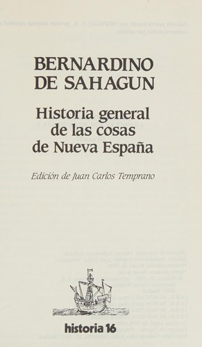 Cover for Historia general de las cosas de Nueva España