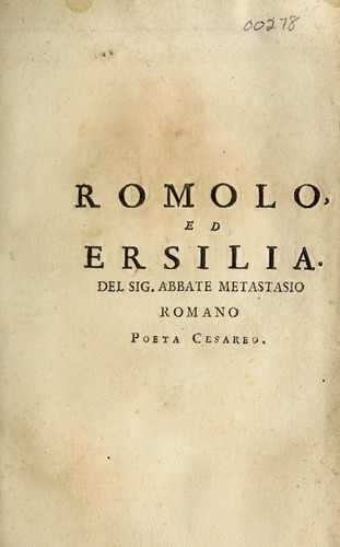 Cover for Romolo, ed Ersilia