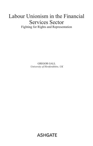 Cover for Labour unionism in the financial services sector