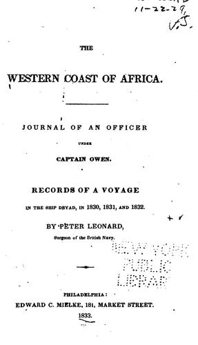 Cover for The Western coast of Africa.