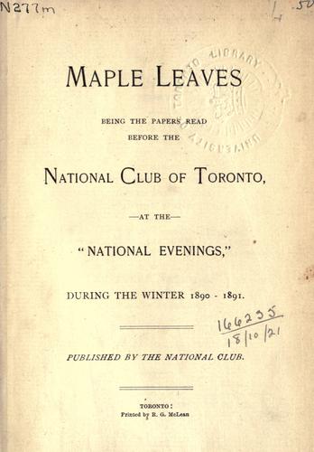 Cover for Maple leaves