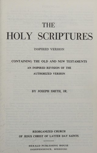 Cover for The Holy Scriptures.