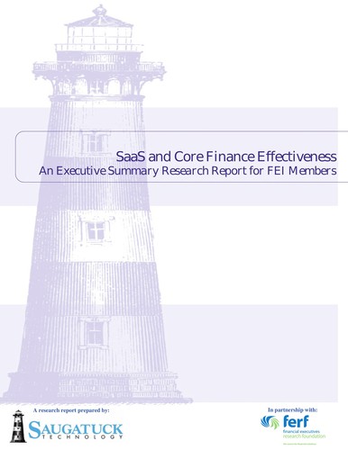 Cover for SaaS and core finance effectiveness