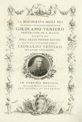 Cover for La mascherata degli dei, nell'ingresso dell'eccellentissimo signor Girolamo Veniero procurator di S. Marco