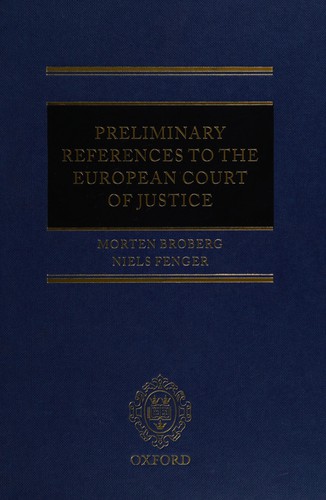 Cover for Preliminary references to the European Court of Justice