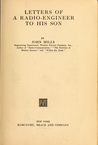 Cover for Letters of a radio-engineer to his son
