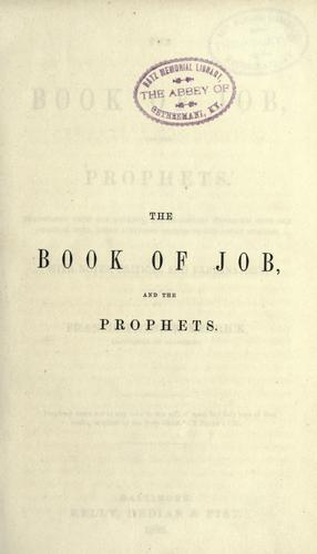 Cover for The Book of Job and the Prophets