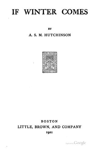 Cover for If winter comes