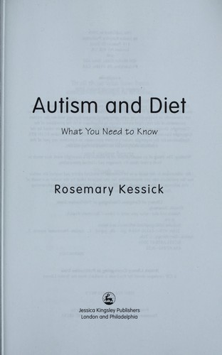 Cover for Autism and diet