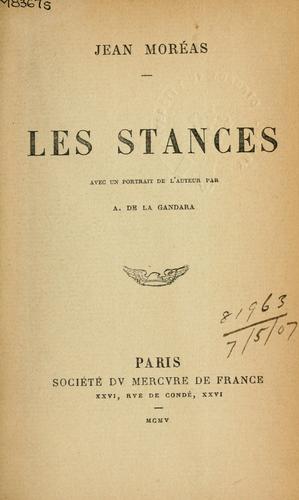 Cover for Les stances