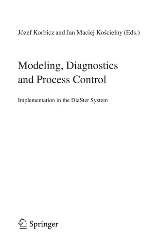Cover for Modeling, Diagnostics and Process Control