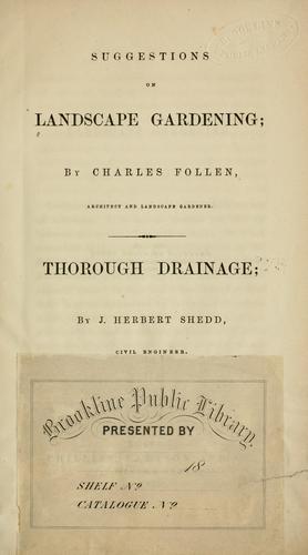 Cover for Suggestions on landscape gardening