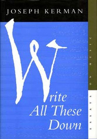 Cover for Write all these down