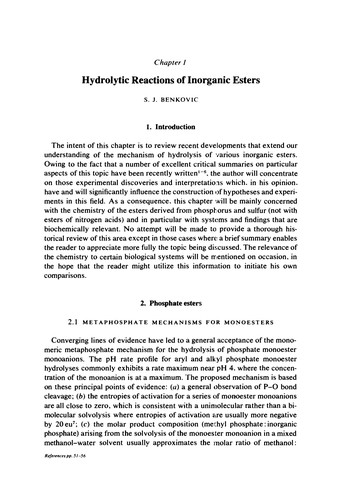 Cover for Ester formation and hydrolysis and related reactions.