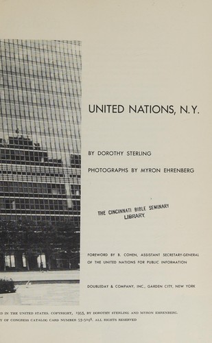 Cover for United Nations, N. Y.