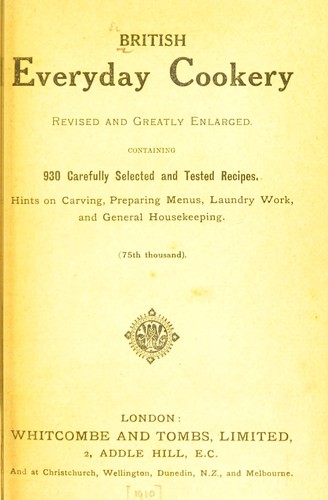 Cover for British everyday cookery, revised and greatly enlarged