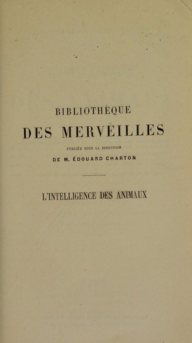 Cover for L'intelligence des animaux