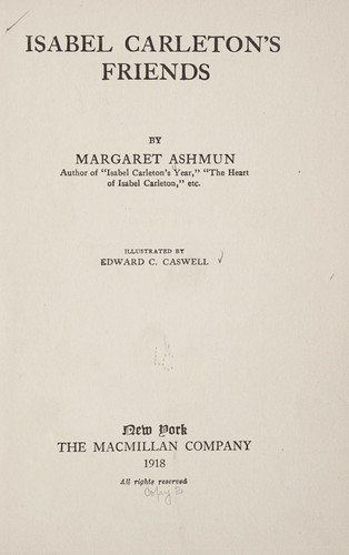Cover for Isabel Carleton's friends