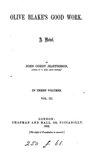 Cover for Olive Blake's good work.