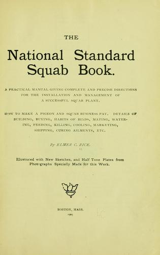 Cover for national standard squab book.