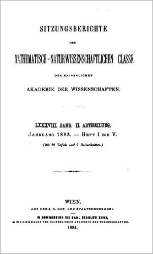 Cover for Sitzungsberichte der Kaiserlichen Akademie der Wissenschaften, Mathematisch-naturwissenschaftliche Classe