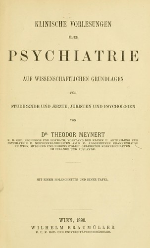 Cover for Klinische Vorlesungen über Psychiatrie auf wissenschaftlichen Grundlagen für Studirende
