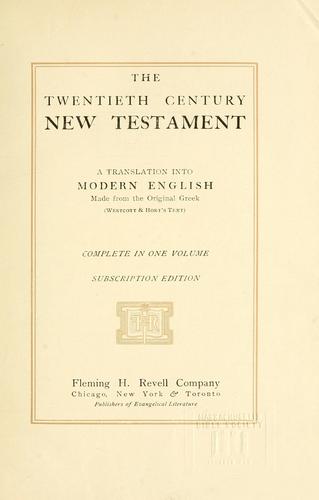 Cover for The twentieth century New Testament