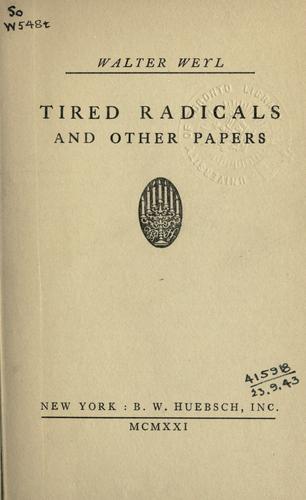 Cover for Tired radicals