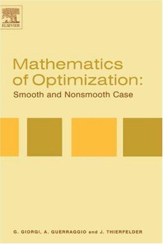 Cover for Mathematics of Optimization