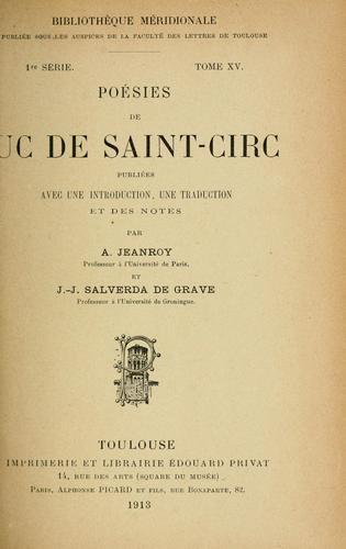 Cover for Poésies de Uc de Saint-Circ