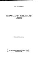 Cover for Schaumanin kirkkolain synty