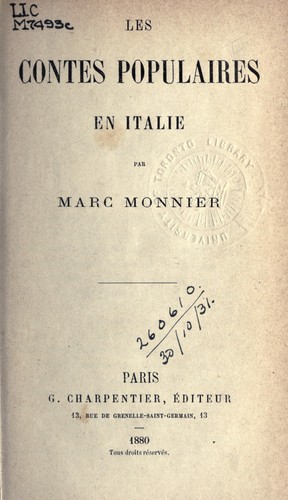 Cover for Les contes populaires en Italie