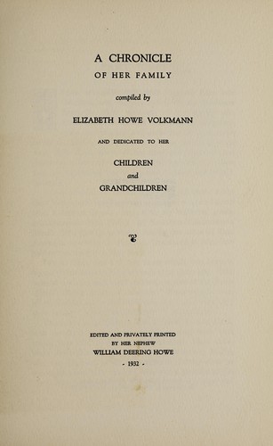 Cover for A chronicle of her family