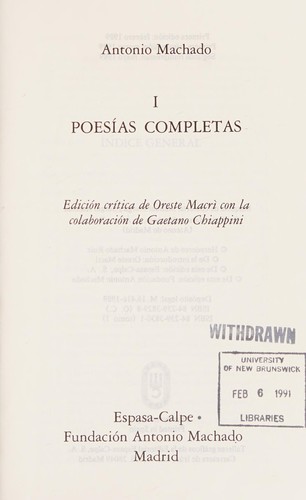 Cover for Poesias Completas