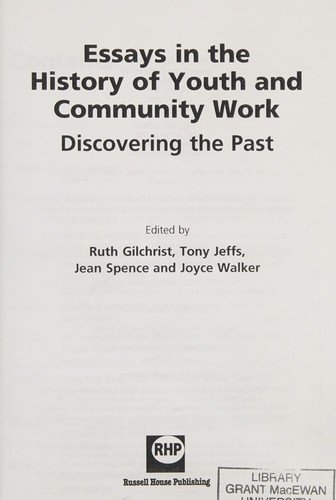 Cover for Essays in the history of youth and community work