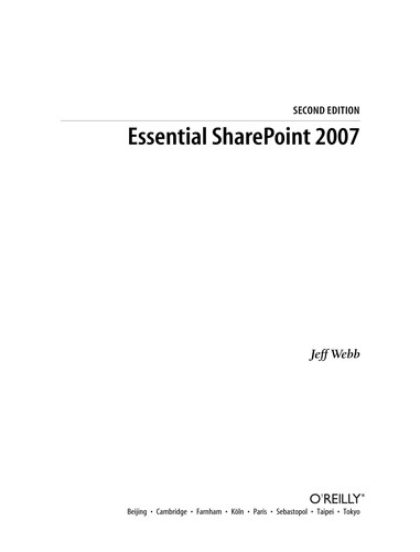 Cover for Essential SharePoint 2007