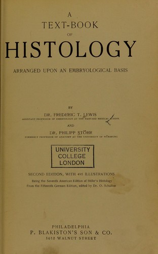 Cover for A text-book of histology